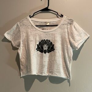 Alternative White Lotus Graphic Crop Top